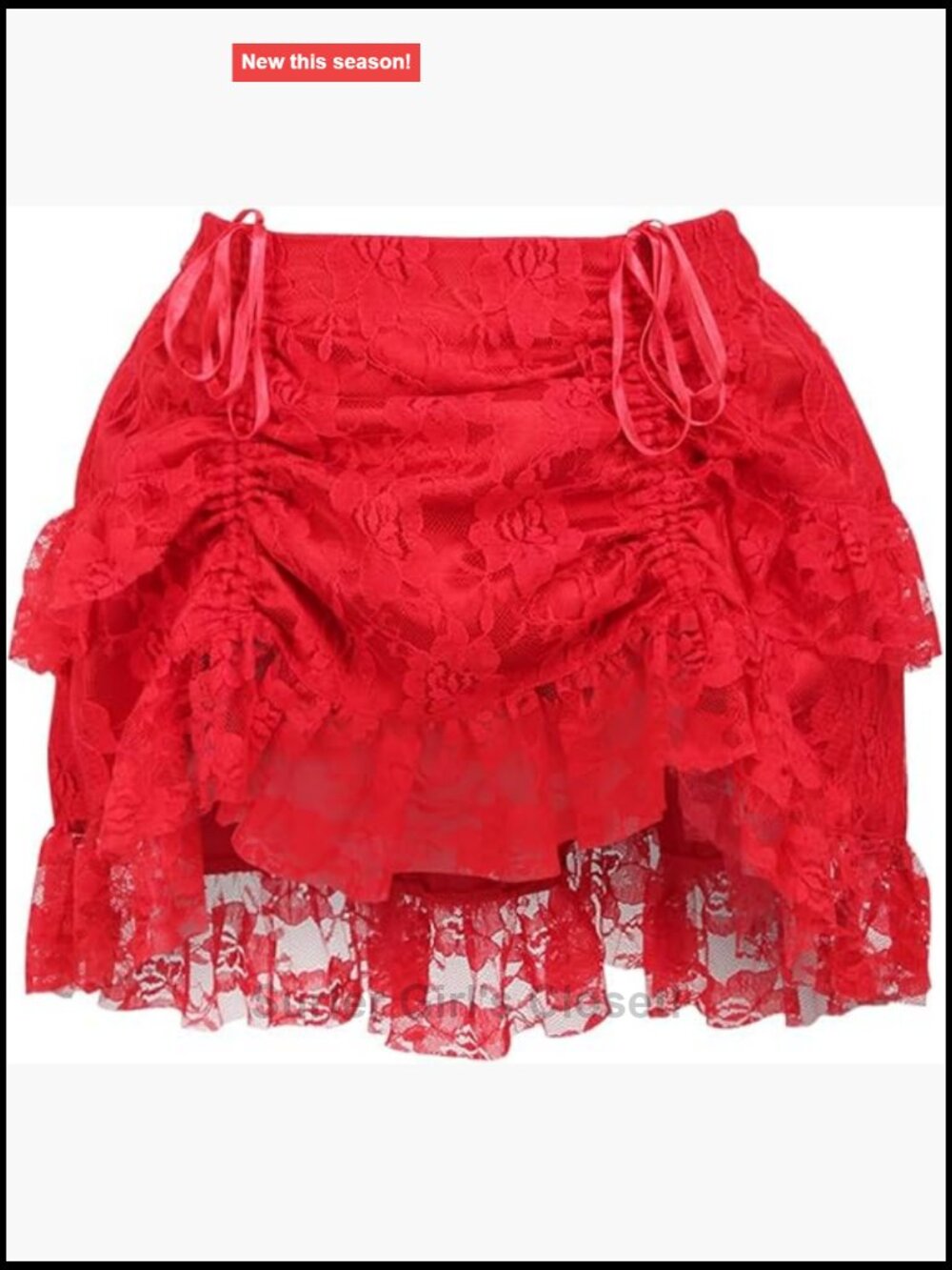 Women's Lace Ruched Bustle Skirt High Waist Corset Style